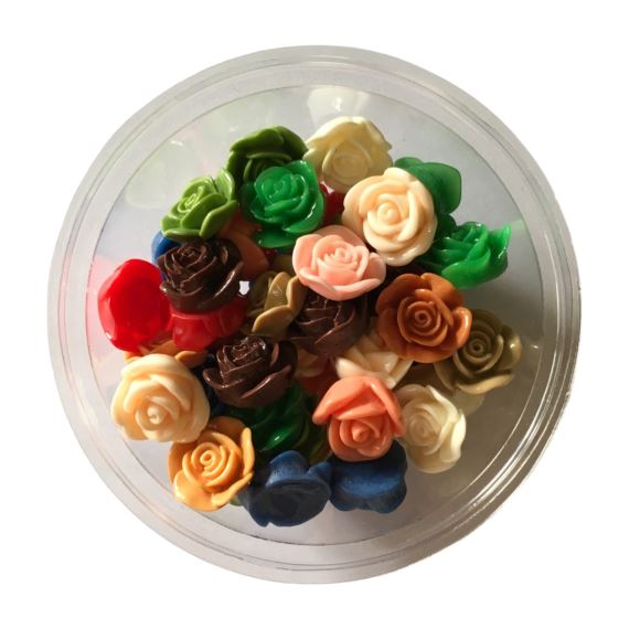 FLORES PLASTICAS BASE PLANA  10 UNIDADES 2