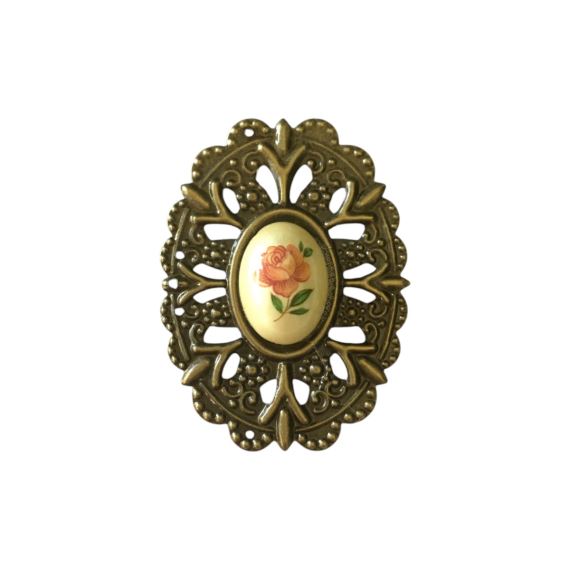 CAMAFEO FILIGRANA BRONCE VIEJO APLIQUE LIMOGE PORCELANA X UNIDAD 2