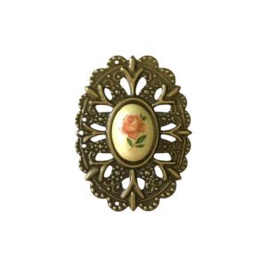 CAMAFEO FILIGRANA BRONCE VIEJO APLIQUE LIMOGE PORCELANA X UNIDAD 2