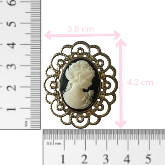 CAMAFEO DAMA ANTIGUA CHAPA FILIGRANADA X 2 UNIDADES 3