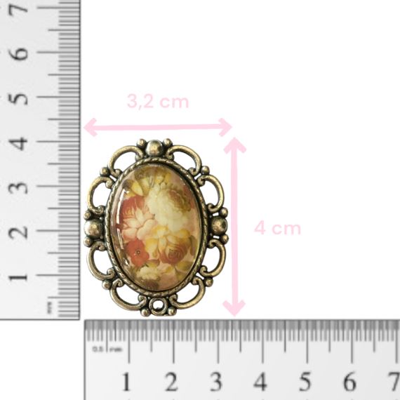 CAMAFEO FILIGRANA METALICA DISEÑO FLORAL X UNIDAD 2