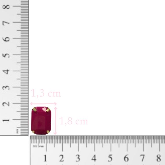 DIJE RECTANGULAR ACRÍLICO FACETADO BASE METALICA X 12 UNIDADES