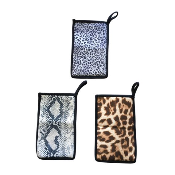 PORTACELULAR ANIMAL PRINT GAMUZA SINTETICA