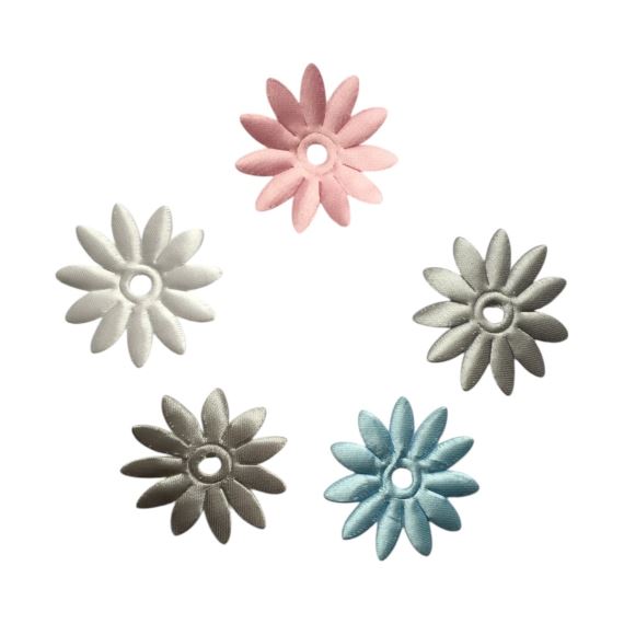 FLORES DE RASO MARGARITA CORTADAS LASER X 20 UNIDADES
