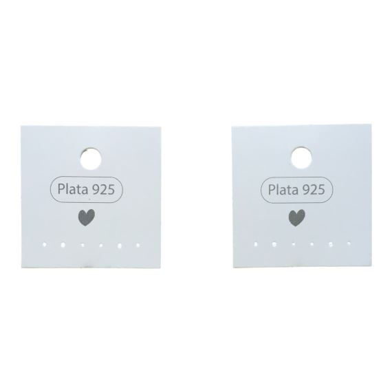 CARTONES CUADRADOS PARA AROS PLATA 925 X 100 UNIDADES