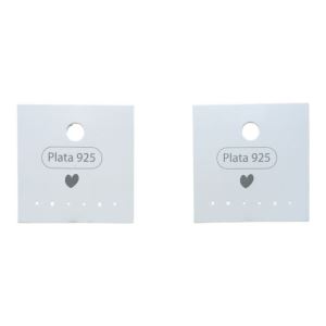 CARTONES CUADRADOS PARA AROS PLATA 925 X 100 UNIDADES