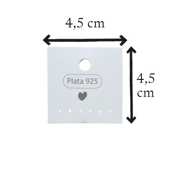 CARTONES CUADRADOS PARA AROS PLATA 925 X 100 UNIDADES