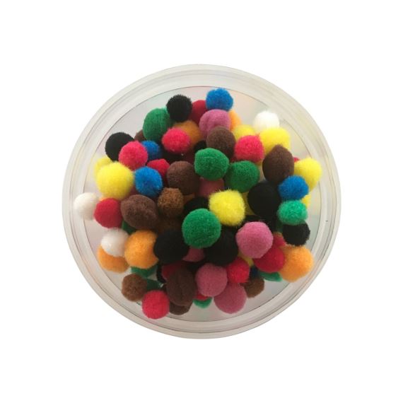 POMPONES DE FELPA MINI 3 TAMAÑOS X 150 UNIDADES APROX