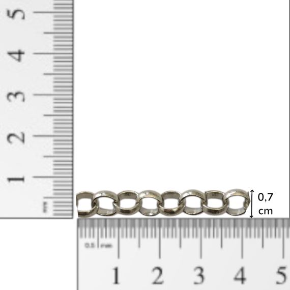 CADENA HIERRO ROLON 0,7 CM NIQUEL X METRO CH7
