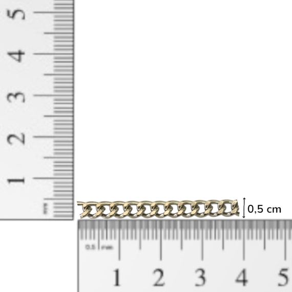 CADENA DE HIERRO TIPO GOURMET 0,5 CM NIQUEL X METRO CH10
