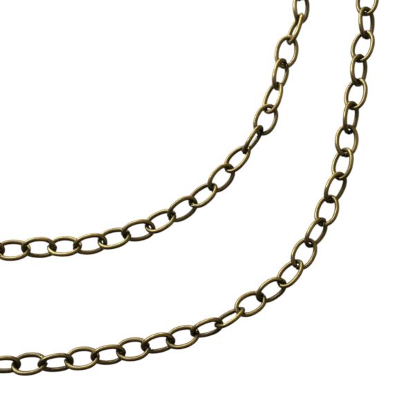 CADENA FORCE HIERRO BRONCE VIEJO 1 CM X 6 MM TIRA 70 CM CBV3
