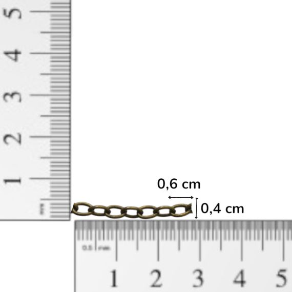 CADENA FORCE HIERRO BRONCE VIEJO 6 MM X 4 MM X METRO CBV8