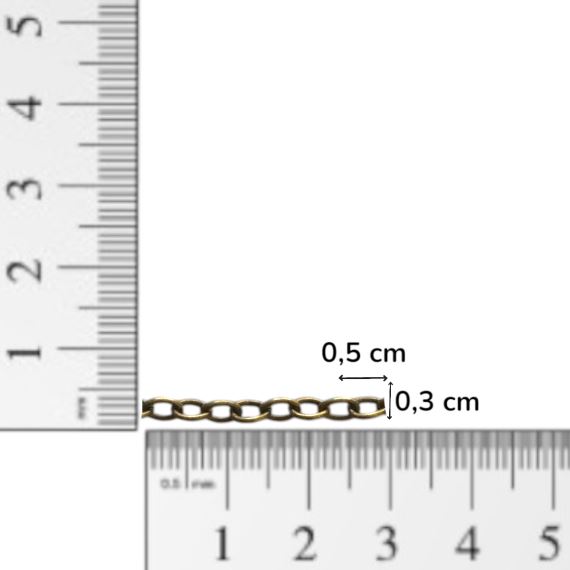 CADENA FORCE HIERRO BRONCE VIEJO 3 MM X 5 MM X METRO CBV11
