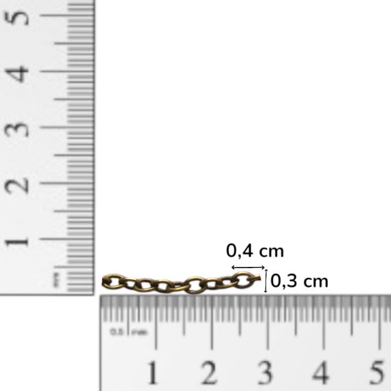 CADENA FORCE HIERRO BRONCE VIEJO 4 MM X 3 MM X METRO CBV14