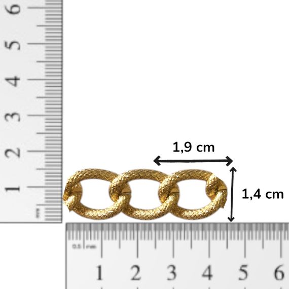 CADENA ALUMINIO DORADA 1,4 CM X 1,9 CM X METRO CD2A