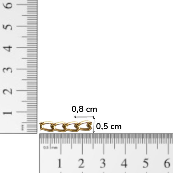 CADENA ALUMINIO DORADA GROUMET 8 MM X 5 MM X METRO CD6A