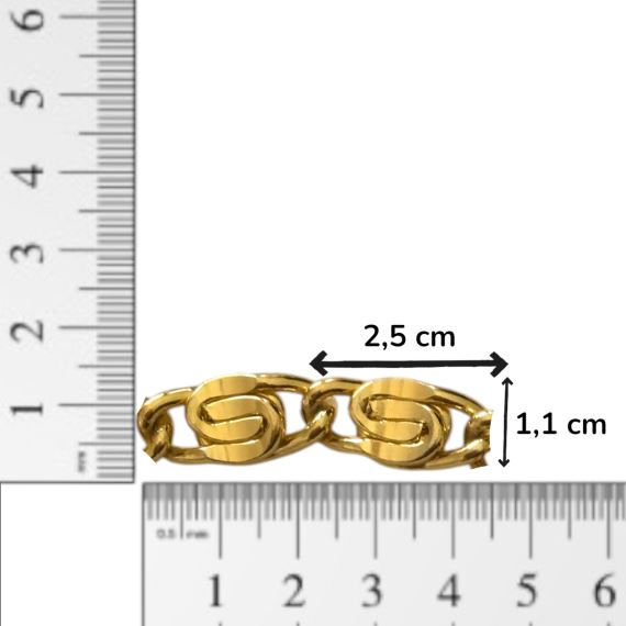 CADENA ALUMINIO DORADA 2,5 CM X 1,1 CM X METRO CD17A