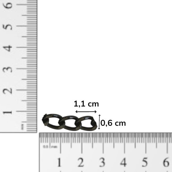 CCADENA HIERRO NEGRA 1,1 CM X 6 MM X METRO CBH3