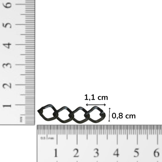 CADENA HIERRO NEGRA 1,1 CM X 8 MM X METRO CBH4