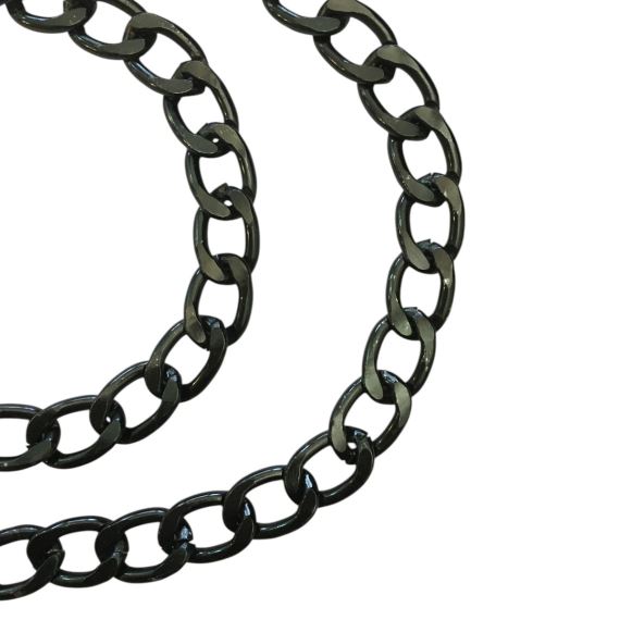 CADENA ALUMINIO NEGRA ESLABON PLANO LIMADO X METRO CBA3