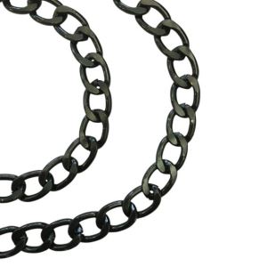 CADENA ALUMINIO NEGRA ESLABON PLANO LIMADO X METRO CBA3