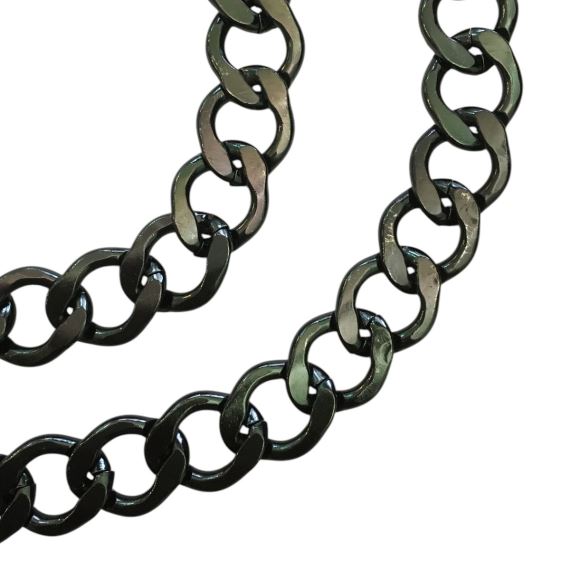 CADENA ALUMINIO NEGRA TORNASOL ESLABON GRUESO X METRO CBA8