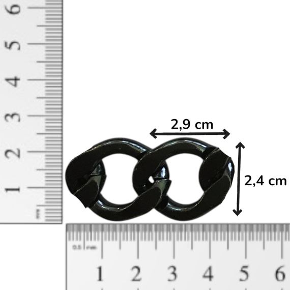 CADENA ALUMINIO NEGRA TORNASOL ESLABON GRUESO X METRO CBA8