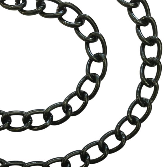 CADENA ALUMINIO NEGRA ESLABON REFORZADO X METRO CBA9