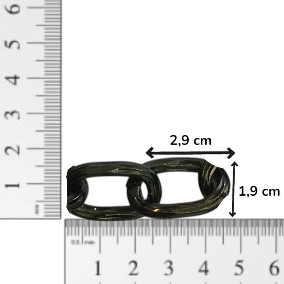 CADENA ALUMINIO NEGRA ESLABON TEXTURIZADO X METRO CBA10