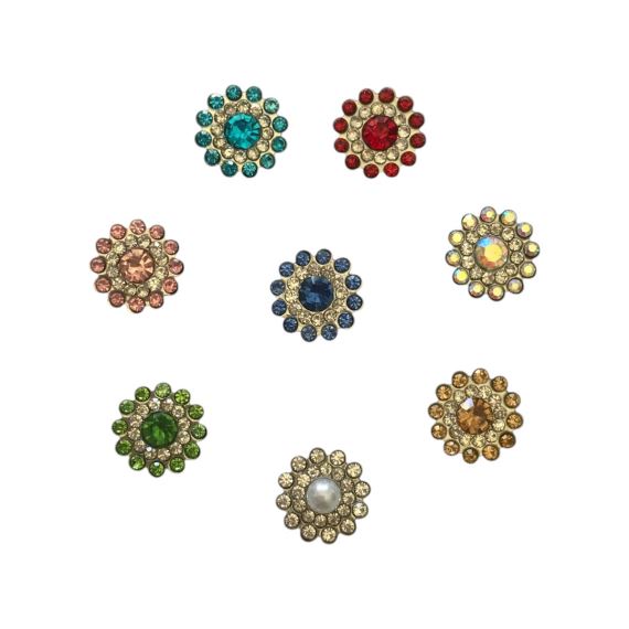 DIJE METAL STRASS CON PERFORACION PASANTE DETRAS X 12 UNI