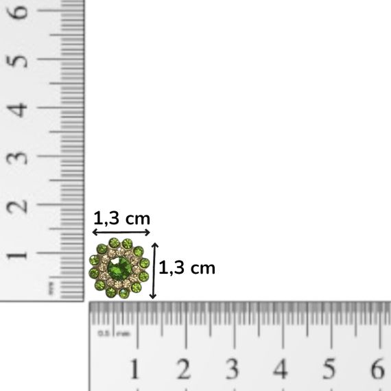 DIJE METAL STRASS CON PERFORACION PASANTE DETRAS X 12 UNI