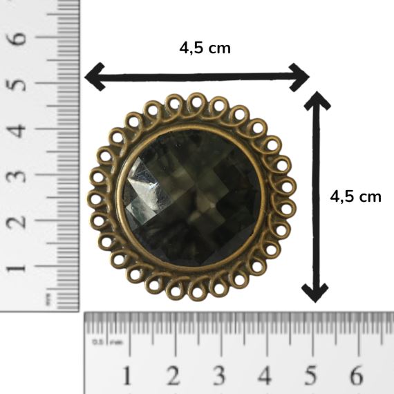 CAMAFEO CHAPA MEDIA PERLA FACETADA 4,5 CM X 4 UNI