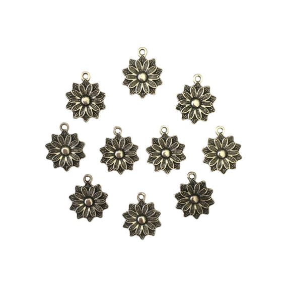 FLORES METALICAS NIQUEL ARGOLLA COLGANTE X 10 UNI