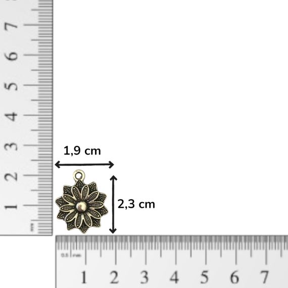 FLORES METALICAS NIQUEL ARGOLLA COLGANTE X 10 UNI