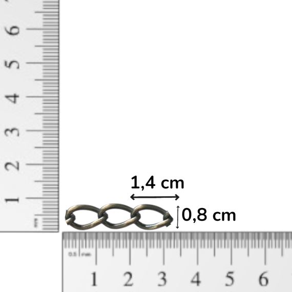 CADENA CHANEL PLATA VIEJA DE ALAMBRE REFORZADA X METRO CNNH5