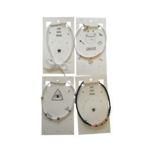 PACK COLLARES DE MODA CON CARTONES X 4 UNI BI001
