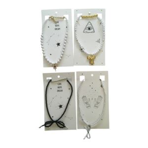 PACK COLLARES DE MODA CON CARTONES X 4 UNI BI003