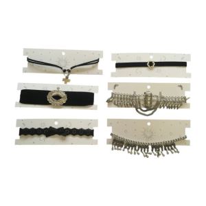 PACK 6 CHOKERS DE MODA CON CARTONES BI004
