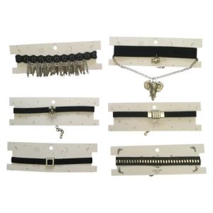 PACK 6 CHOKERS DE MODA CON CARTONES BI009