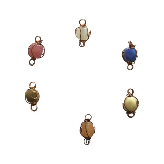 MINI VIDRIOS CIRCULARES INDIA ENGARZADOS CON ALAMBRE X50 UNI