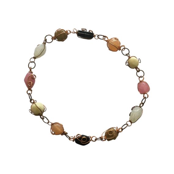 MINI VIDRIOS CIRCULARES INDIA ENGARZADOS CON ALAMBRE X50 UNI