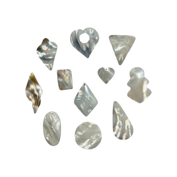 PIEZAS NACAR COREANO TERMINACION PULIDA IRISDISCENTE X 2 UNI