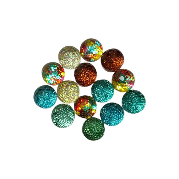 MEDIA PERLA RESINA MULTICOLOR 1 CM X 50 UNI SURTIDAS