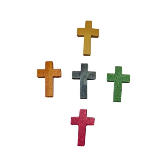 CRUCES DE MADERA CON AGUJERO PASANTE X 20 UNI SURTIDAS
