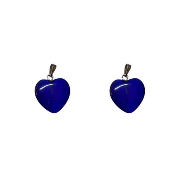 DIJE VIDRIO CORAZON AZUL X 10 UNI