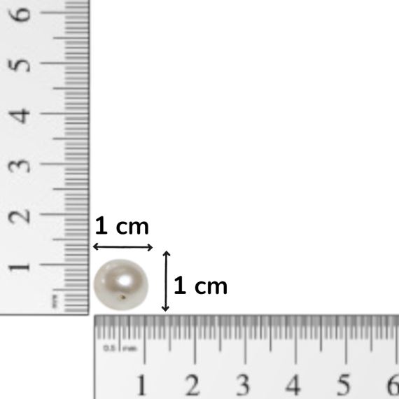 PERLA AGUJERO DE UN SOLO LADO 10 MM X 20 GR (39 UNI APROX)