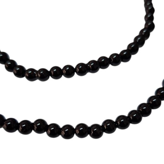 PERLAS ACRILICAS NEGRAS 4 MM X TIRA (240 UNI APROX)