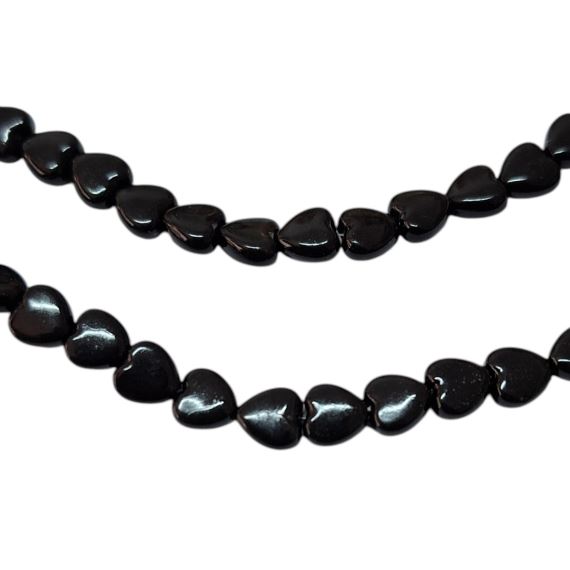 PERLA ACRILICA NEGRA CORAZON 5MM X TIRA (250UNI APROX)