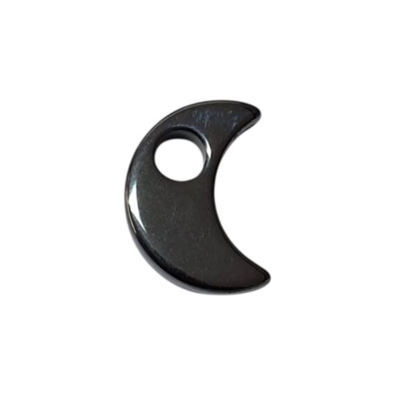 DIJE HEMATITE PIEDRA NATURAL FORMA LUNA X 10 UNI