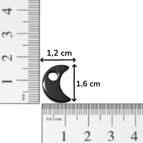 DIJE HEMATITE PIEDRA NATURAL FORMA LUNA X 10 UNI